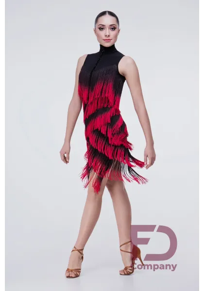 Latin Dress 30 with Black Fringes Latin Dress 30 with Black Fringes