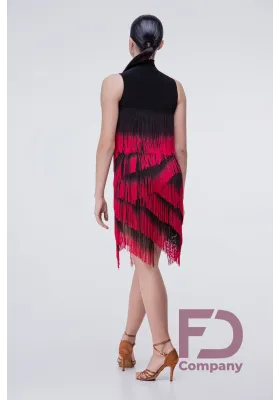 Latin Dress 30 with Black Fringes