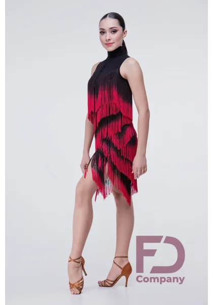 Latin Dress 30 with Black Fringes Latin Dress 30 with Black Fringes