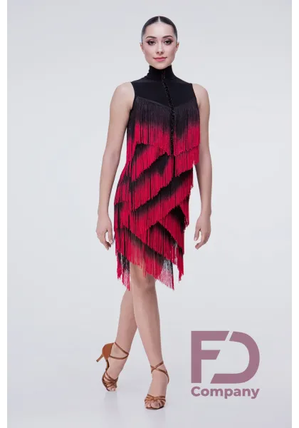 Latin Dress 30 with Black Fringes Latin Dress 30 with Black Fringes