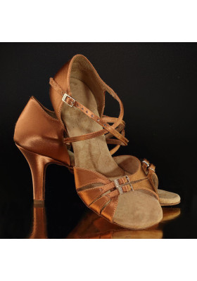 Galex - Tatyana - Tan-Satin - Heel - Slim 7 cm