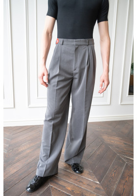 Primabella Men Ballroom Pants Fold Gray