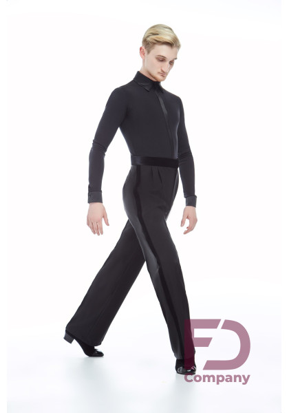 Men Ballroom Dress Shirt 06 Black