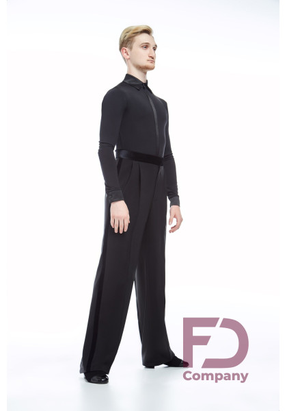 Men Ballroom Dress Shirt 06 Black