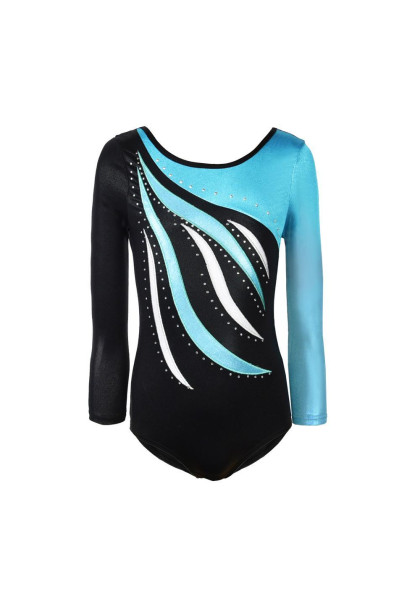 Gymnastics Leotard 03-made of stretch lycra with shiny applique and stones